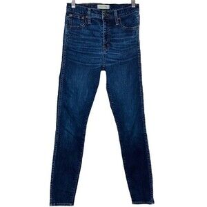 Madewell Jeans 10" High Rise Skinny sz 26 * Hayes Dark Indigo Wash Premium Denim